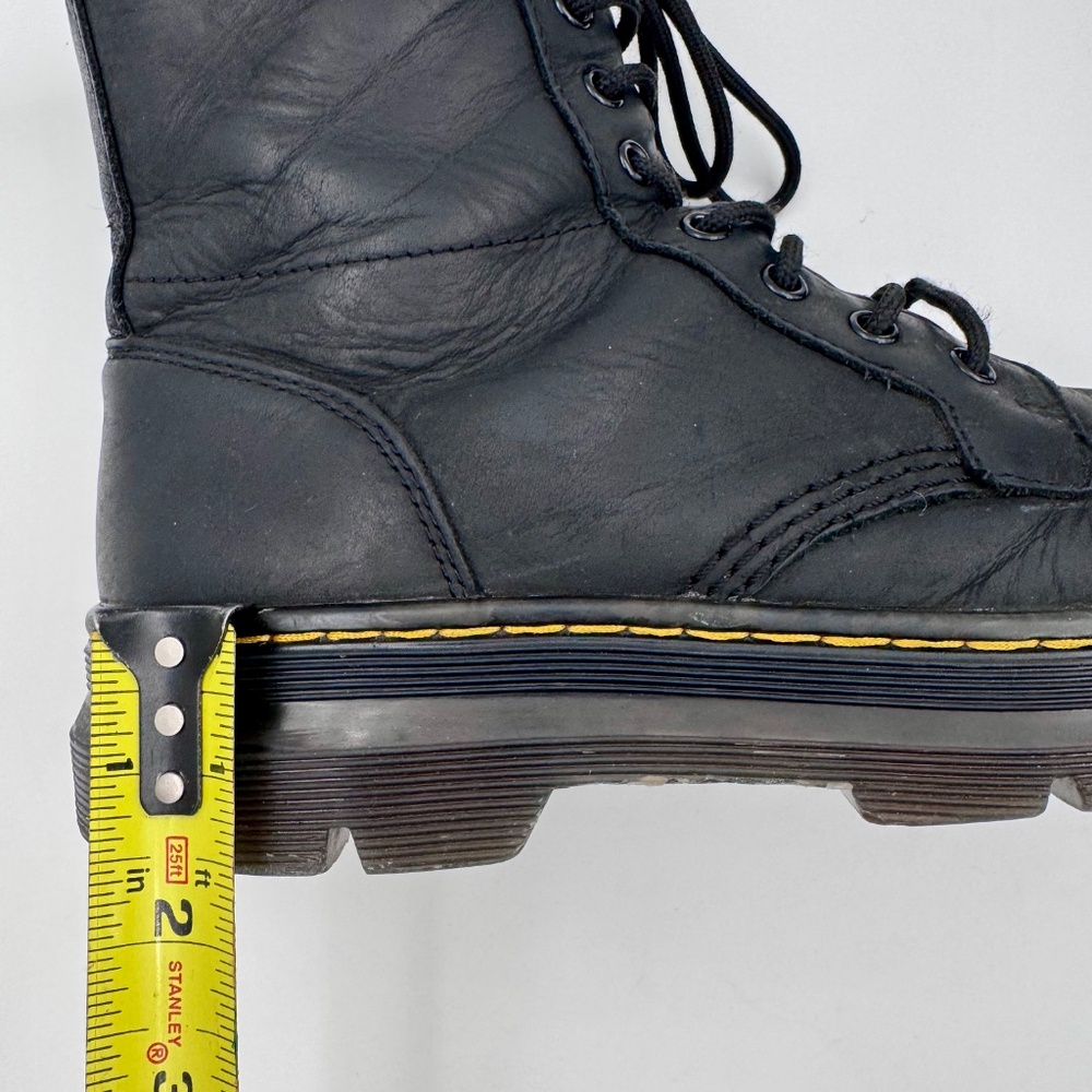 Dr. Martens Combs Black Wyoming Leather Combat Boots - Size 9 Women's/8 Men's - Picture 13 of 14